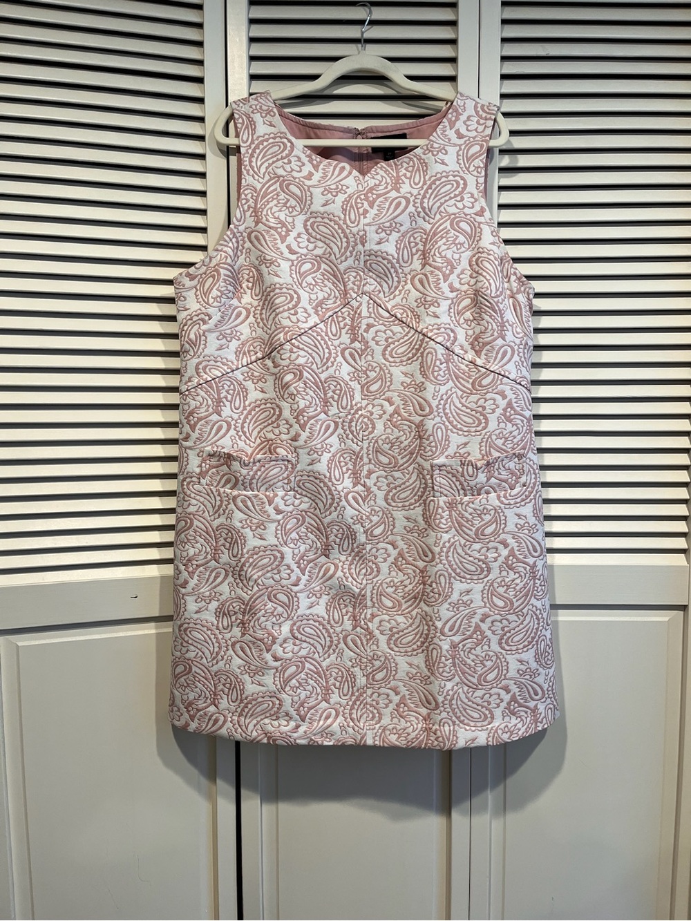 Victoria Beckham Pink & White Quilted Paisley Shift Dress